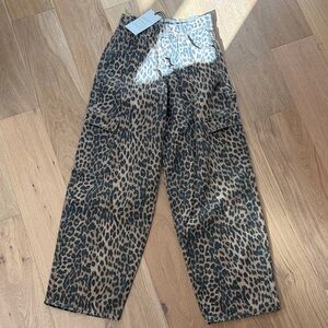 Leopard Print Cargo Jeans